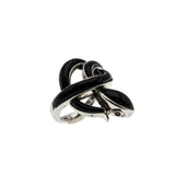 The Black Adder - Estate Sterling Silver Genuine Black Onyx Snake Ring (ER383)