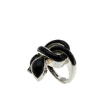 The Black Adder - Estate Sterling Silver Genuine Black Onyx Snake Ring (ER383)