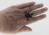 The Black Adder - Estate Sterling Silver Genuine Black Onyx Snake Ring (ER383)