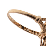 Lavender & Roses - Estate Rose Gold Plate Over Sterling Silver Natural Amethyst & Seed Pearl  Intricate Ring (ER385)