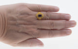 Purple Royale - Estate 24K Gold Plate Over Sterling Silver Natural Amethyst, White Topaz & Seed Pearl Ring (ER386)