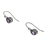 Provence Days - Estate Sterling Silver Natural Lavender Amethyst Dangly Earrings (EE234)