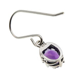 Purple Rain - Estate Sterling Silver Natural Amethyst Dangly Earrings (EE235)