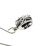 Back To Black - Estate Sterling Silver Natural Black Onyx Dangly Earrings (EE237)