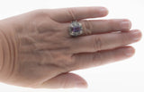 Colour Change Treasure - Estate Sterling Silver Lab Created Alexandrite Filigree Ring (ER388)