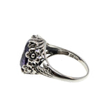 Changes - Estate Sterling Silver Lab Created Alexandrite Floral Filigree Ring (ER389)