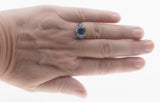 French Blue - Estate Sterling Silver Lab Created Blue Spinel Filigree Ring (ER394)
