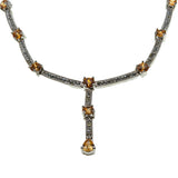 Here Comes The Sun - Estate Palladium Over Sterling Silver Crystal Necklace (EN053)