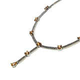 Here Comes The Sun - Estate Palladium Over Sterling Silver Crystal Necklace (EN053)
