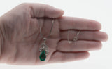 Greener Than Green - Estate Palladium Over Sterling Silver Chatham Emerald & Natural Diamond Pendant (EP079)