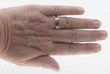 Buckle Up - Estate Sterling Silver Natural Sapphire & White Topaz Buckle Ring (ER396)