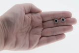 Night Sky - Vintage 10K Gold Natural Sapphire & Diamond Stud Earrings (VE477)