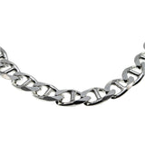 Silvery Adornment - Estate Italian Sterling Silver Heavy Mariner Chain Necklace (EN054)