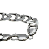 Silvery Adornment - Estate Italian Sterling Silver Heavy Mariner Chain Necklace (EN054)