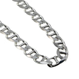 Silvery Adornment - Estate Italian Sterling Silver Heavy Mariner Chain Necklace (EN054)