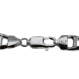 Silvery Adornment - Estate Italian Sterling Silver Heavy Mariner Link Bracelet (EB034)