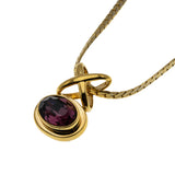 Explosion Of Colour - Vintage Gold Plated Amethyst Crystal Rhinestone Pendant Necklace (VP248)