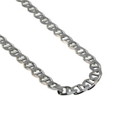 Nautical Adornment - Estate Italian Sterling Silver Mariner Link Chain Necklace (EN055)