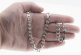 Nautical Adornment - Estate Italian Sterling Silver Mariner Link Chain Necklace (EN055)