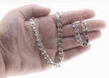 Nautical Adornment - Estate Italian Sterling Silver Mariner Link Chain Necklace (EN055)