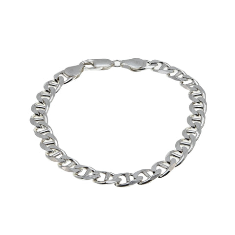 Nautical Adornment - Estate Italian Sterling Silver Mariner Link Bracelet (EB035)