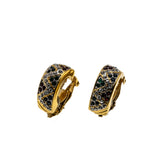 Colour Your World  - Vintage Signed 'BUTLER' Gold Plated Multi-Colour Austrian Swarovski Crystal Rhinestone Clip-On Earrings (VE479)
