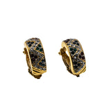 Colour Your World  - Vintage Signed 'BUTLER' Gold Plated Multi-Colour Austrian Swarovski Crystal Rhinestone Clip-On Earrings (VE479)