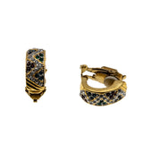 Colour Your World  - Vintage Signed 'BUTLER' Gold Plated Multi-Colour Austrian Swarovski Crystal Rhinestone Clip-On Earrings (VE479)
