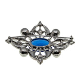 Edwardian Revival - Vintage Signed 'Coventry' Silver Toned Metal Crystal Rhinestone & Pearl Intricate Brooch (VBR308)
