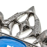 Edwardian Revival - Vintage Signed 'Coventry' Silver Toned Metal Crystal Rhinestone & Pearl Intricate Brooch (VBR308)