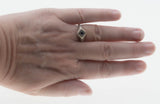 A Touch Of Indigo - Estate Sterling Silver Natural Blue Sapphire Filigree Ring (ER401)