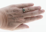 A Touch Of Green - Estate Sterling Silver Natural Emerald Filigree Ring (ER402)