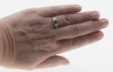 Crimson Delight - Estate Sterling Silver Natural Ruby & Cubic Zirconia Filigree Flower Ring (ER404)