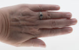Indigo Delight - Estate Sterling Silver natural Sapphire & Cubic Zirconia Filigree Flower Ring (ER405)