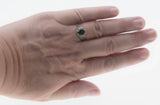 Edwardian Revival - Estate Sterling Silver Lab Created Emerald Filigree Ring (ER407)