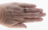 Victorian Revival - Estate Sterling Silver Lab Created Ruby & Seed Pearl Ring (ER408)