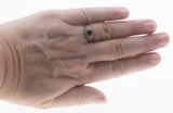 Victorian Revival - Estate Sterling Silver Lab Created Ruby & Seed Pearl Ring (ER408)