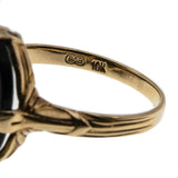 Silhouette - Art Deco 10K Gold Sardonyx Hard Stone Carved Cameo Ring (ADR230)
