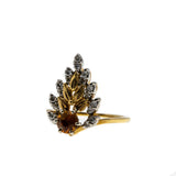 Rockin' Around The Christmas Tree - Vintage 18K Gold Madeira Citrine & Diamond Ring (VR803)