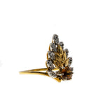 Rockin' Around The Christmas Tree - Vintage 18K Gold Madeira Citrine & Diamond Ring (VR803)