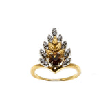 Rockin' Around The Christmas Tree - Vintage 18K Gold Madeira Citrine & Diamond Ring (VR803)