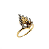 Rockin' Around The Christmas Tree - Vintage 18K Gold Madeira Citrine & Diamond Ring (VR803)