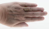 Ticked Pink - Edwardian 10K Yellow & White Gold Pink Sapphire Foliage Filigree Ring (EDR084)