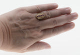 Ticked Pink - Edwardian 10K Yellow & White Gold Pink Sapphire Foliage Filigree Ring (EDR084)