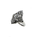 Pure Illumination - Art Deco 18K White Gold 'Old European Cut Diamond' Filigree Ring (ADR231)