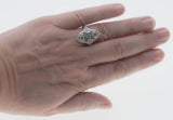 Pure Illumination - Art Deco 18K White Gold 'Old European Cut Diamond' Filigree Ring (ADR231)