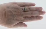 Sunset Over The Sea - Estate Sterling Silver Natural Garnet & Seed Pearl Ring (ER412)