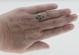 Sunset Over The Sea - Estate Sterling Silver Natural Garnet & Seed Pearl Ring (ER412)