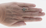 Blue Skies Over The Sea - Estate Sterling Silver Natural London Blue Topaz & Seed Pearl Ring (ER413)