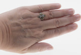 Green Flash Sunrise Over The Sea - Estate Sterling Silver Natural Peridot & Seed Pearl Ring (ER414)